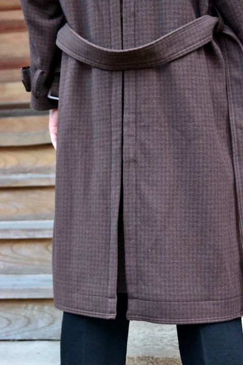 YOKE DOUBLE BREAST OVERCOAT"BROWN style"