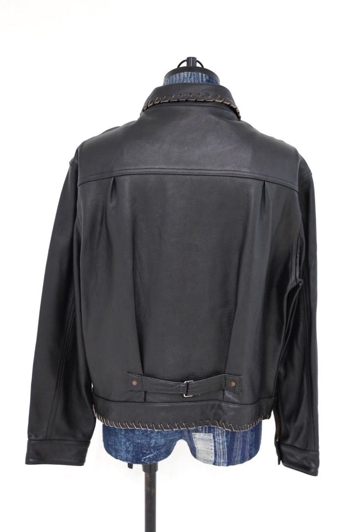 BOW WOW 26FW LACE-UP LEATHER TRUCKER JACKET(BWU-LULTJ)BLACK