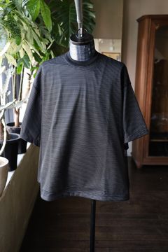 イズネス25SS BALLOON BORDER LAYERED MESH T-SHIRT(25SS_07_1006SSCS08-2)BLACK×WHITE border