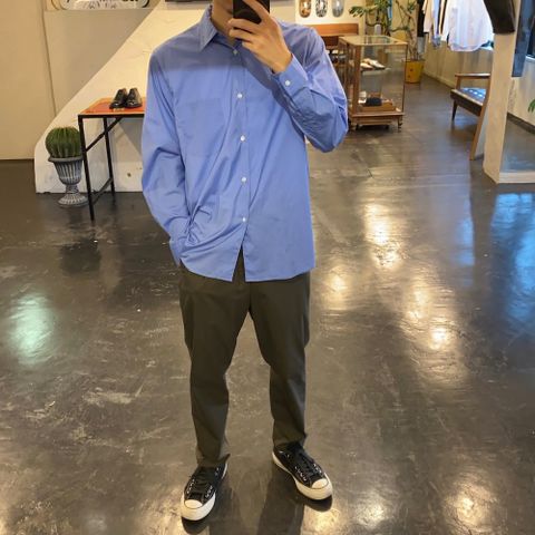 Graphpaper Broad L/S Regular Collar Shirt(GM203-50108B)"BLUE"Style.2020.7.13.