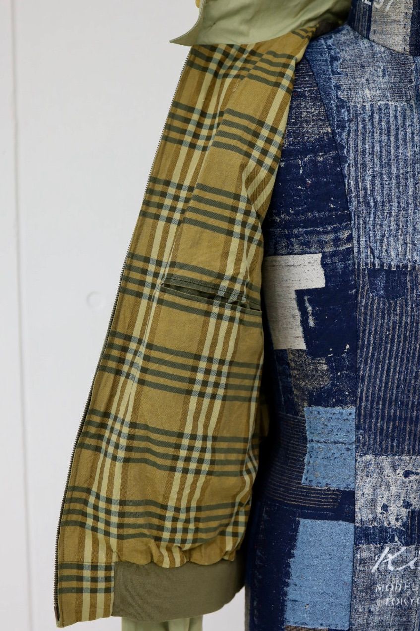 blurhms ブラームス 26SS ハリントンジャケット Cotton Gabardine Harrington Jacket(BHS26S003)GreenBeige☆新作発売！