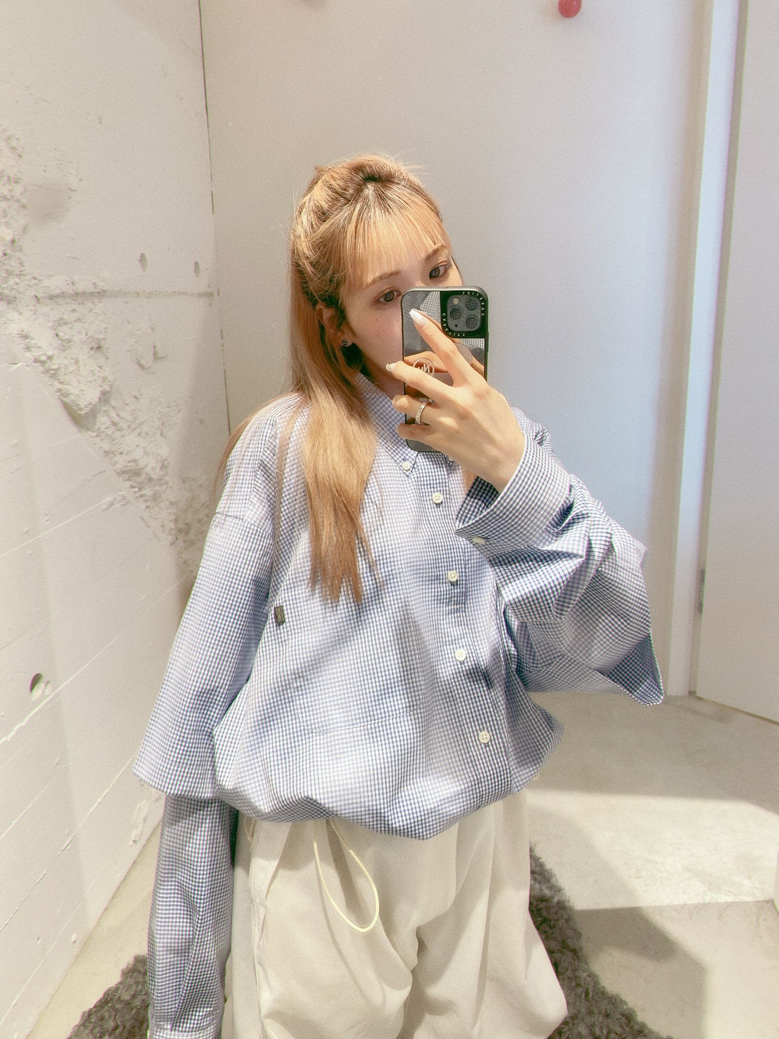 セダンオールパーパスSS24 Detachable Shadow Plaid BD Shirt (SD24S-SH04)Blue Plaid