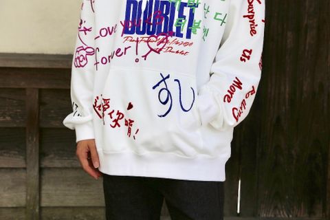 doublet MESSAGE EMBROIDERY HOODIE"WHITE"Style.2020.9.15.