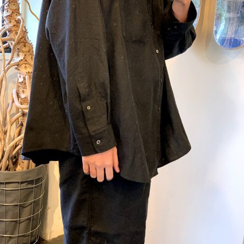 Graphpaper Linen L/S Oversized Band Collar Shirt style.2022.5.17