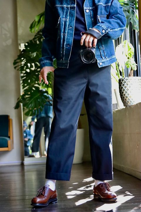 A.PRESSE 23AW Work Chino Trousers"NAVY"スタイル