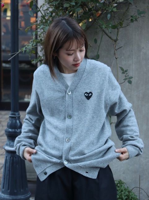 プレイコムデギャルソン PLAY CARDIGAN (Ligth Gray) MEN'S style.2023.1.6