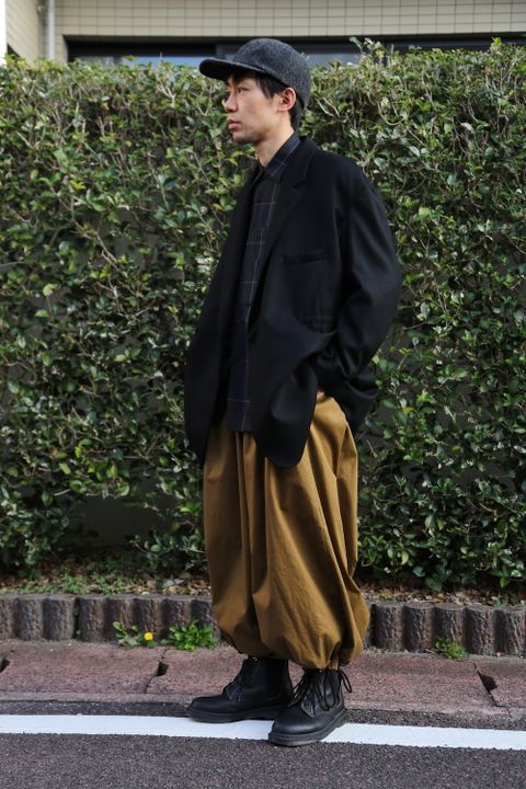 YOKE WOOL FLANNEL 11XL JACKET COAT"BLACK"Style.2020.11.16.