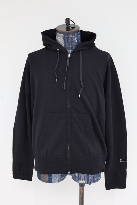 プロダクトトゥエルブ SS26 Super 140’s Melino Wool Zip Up Parka (26SS-PCS01)BLACK