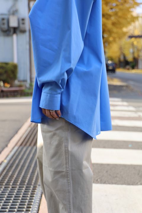Graphpapaer 25SS 新作Hight Count Broad L/S Oversized Band Collar Shirt style.2024.12.14