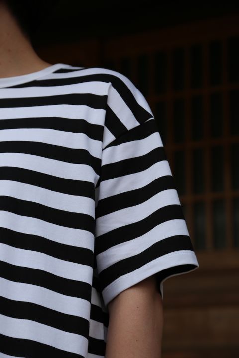Graphpaper Border S/S Tee(GM203-70144B) style.2021.6.20.