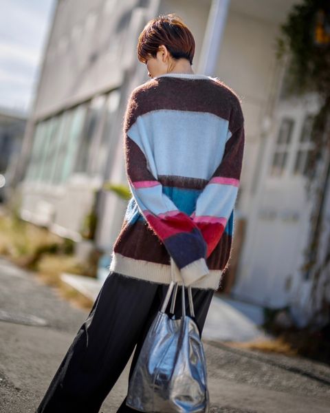 YOKE×KEITA MARUYAMA MOHAIR BORDER SWEATER style.2024.11.28