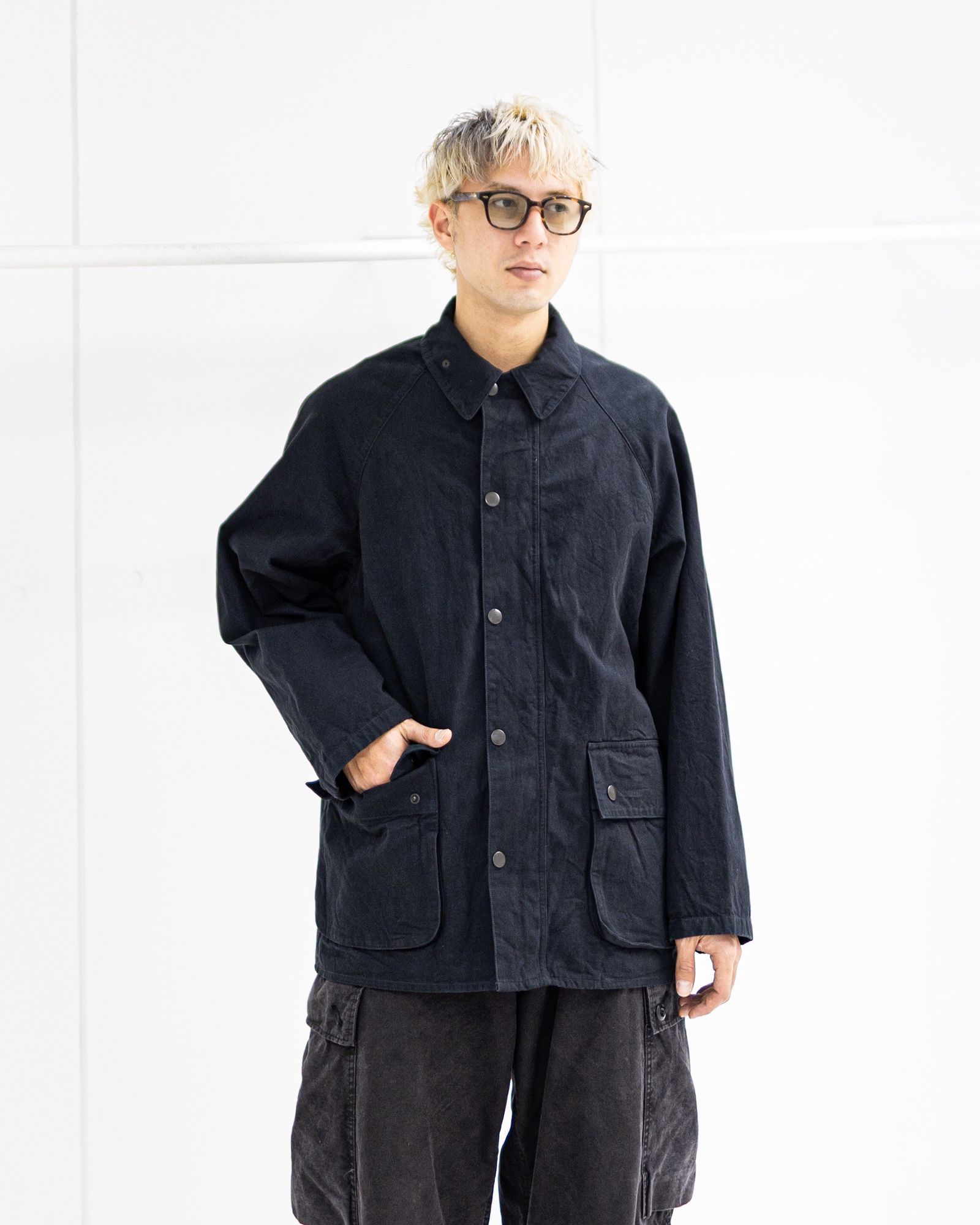 blurhms ブラームス 26SS Hard Twist Gabardine Riding Jacket(BHS26S017)BlackNavy☆12月26日(金)新作発売！