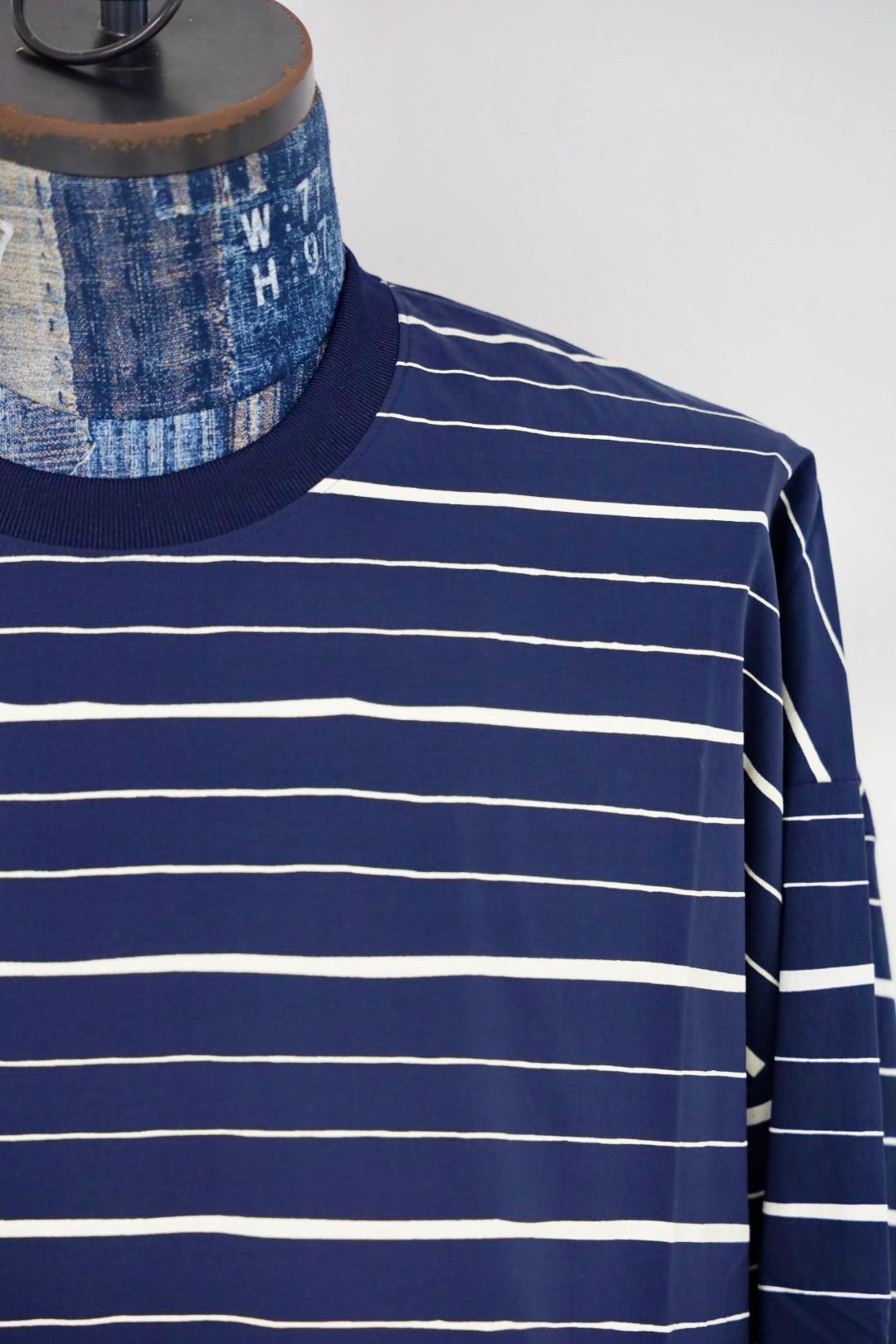 S.F.C 25FW エスエフシー SUPER BIG MIX STRIPE LS NYLON TEE (SFCFW25CS011)Navy☆10月25日(土)発売！