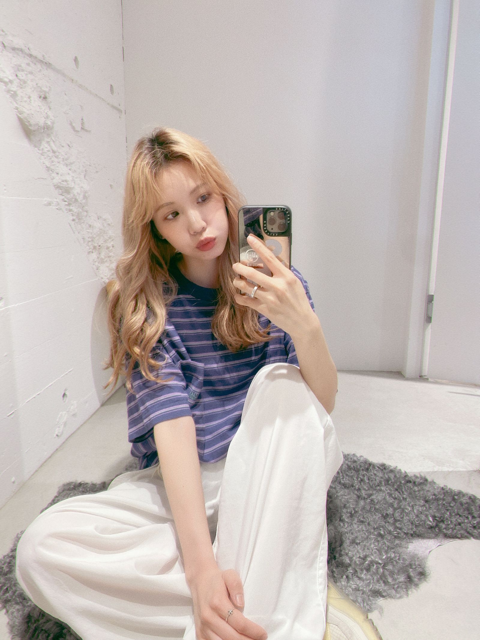 セダンオールパーパス SS24  Striped S/S Pocket Tee(SD24S-CT05)Navy Purple☆4月20日(土)発売！