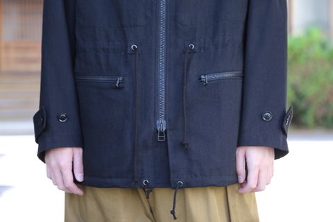 yohji yamamoto2020AW Y's BANG ON! Military hooded-Coat Black denim style.2020.10.18.