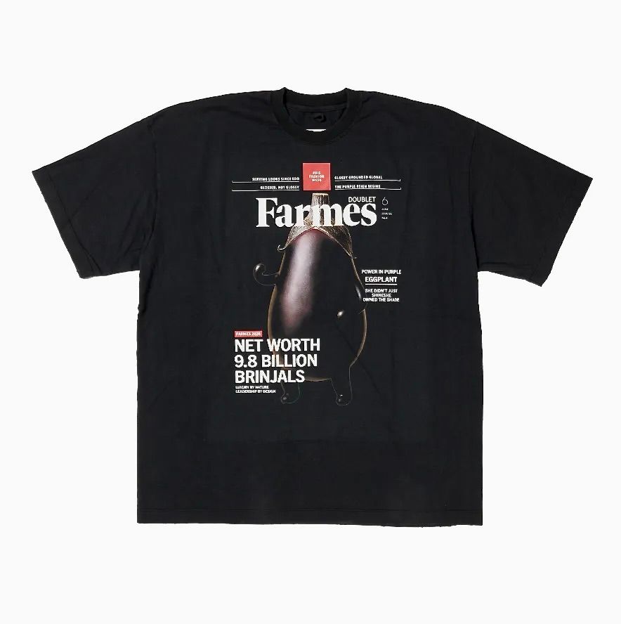 doublet ダブレット26SS FARMES MAGAZINE COVER T-SHIRT (26SS34CS430) BLACK ★1月17日(土)11:00発売！