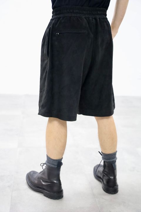 Graphpaper 26SS Cow Nubuck Leather L/S Oversized Regular Collar Shirt"BLACK"スタイル