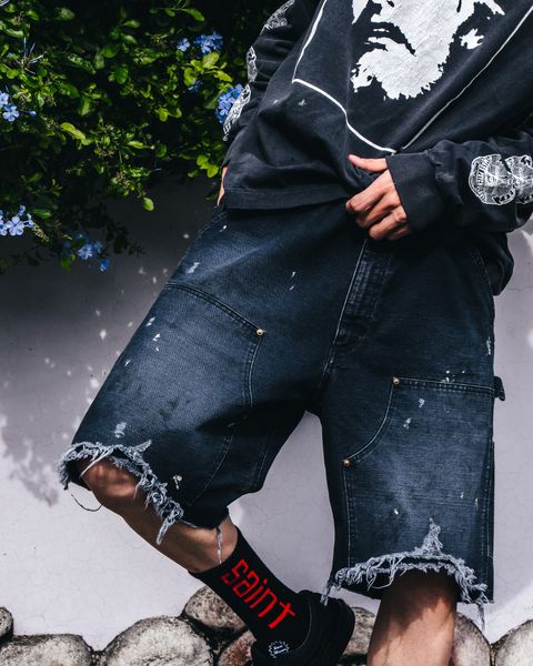 PERSONSOUL 24SS デトロイトギミックデニム クラッシュフレアパンツ 