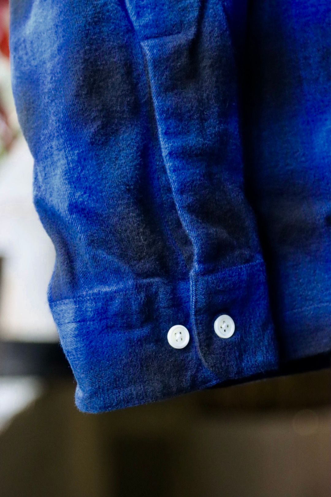 セダンオールパーパスFW23 Brushed Ombre Plaid Open Collar Shirt (SD23F-SH02)Blue Plaid