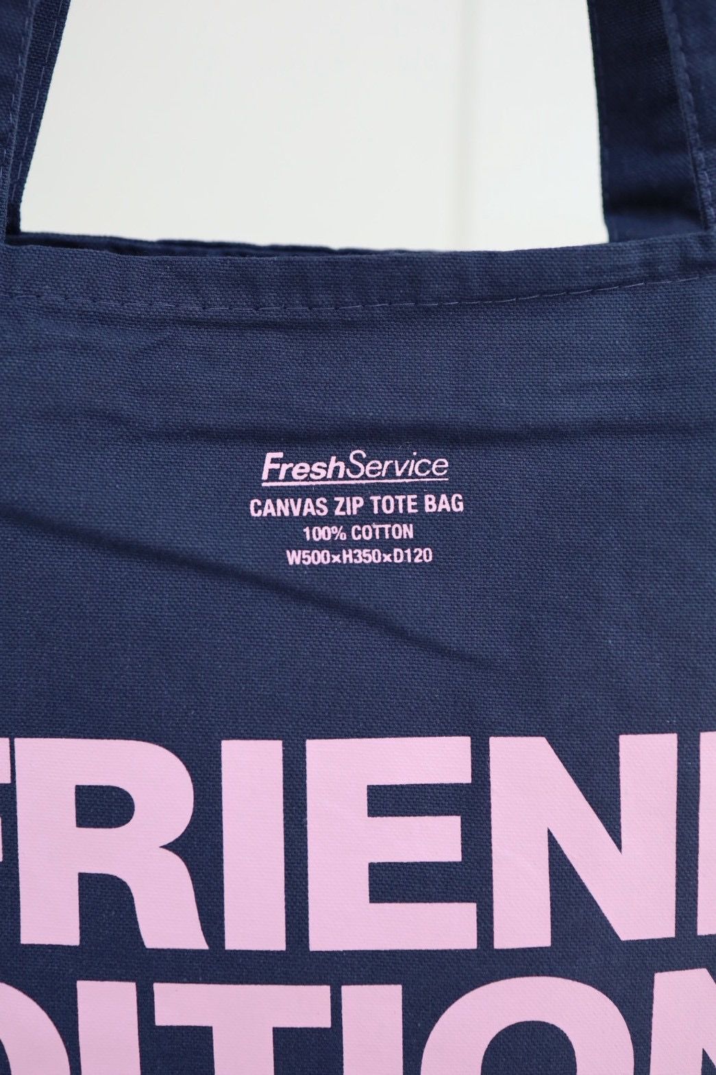 フレッシュサービス FRIEND EDITIONS CANVAS ZIP TOTE BAG(FSP261-90091FE)NAVY☆3月14日(土)発売！