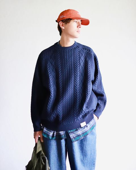 FreshService新作FISHERMAN TECH SWEATER"NAVY"スタイル