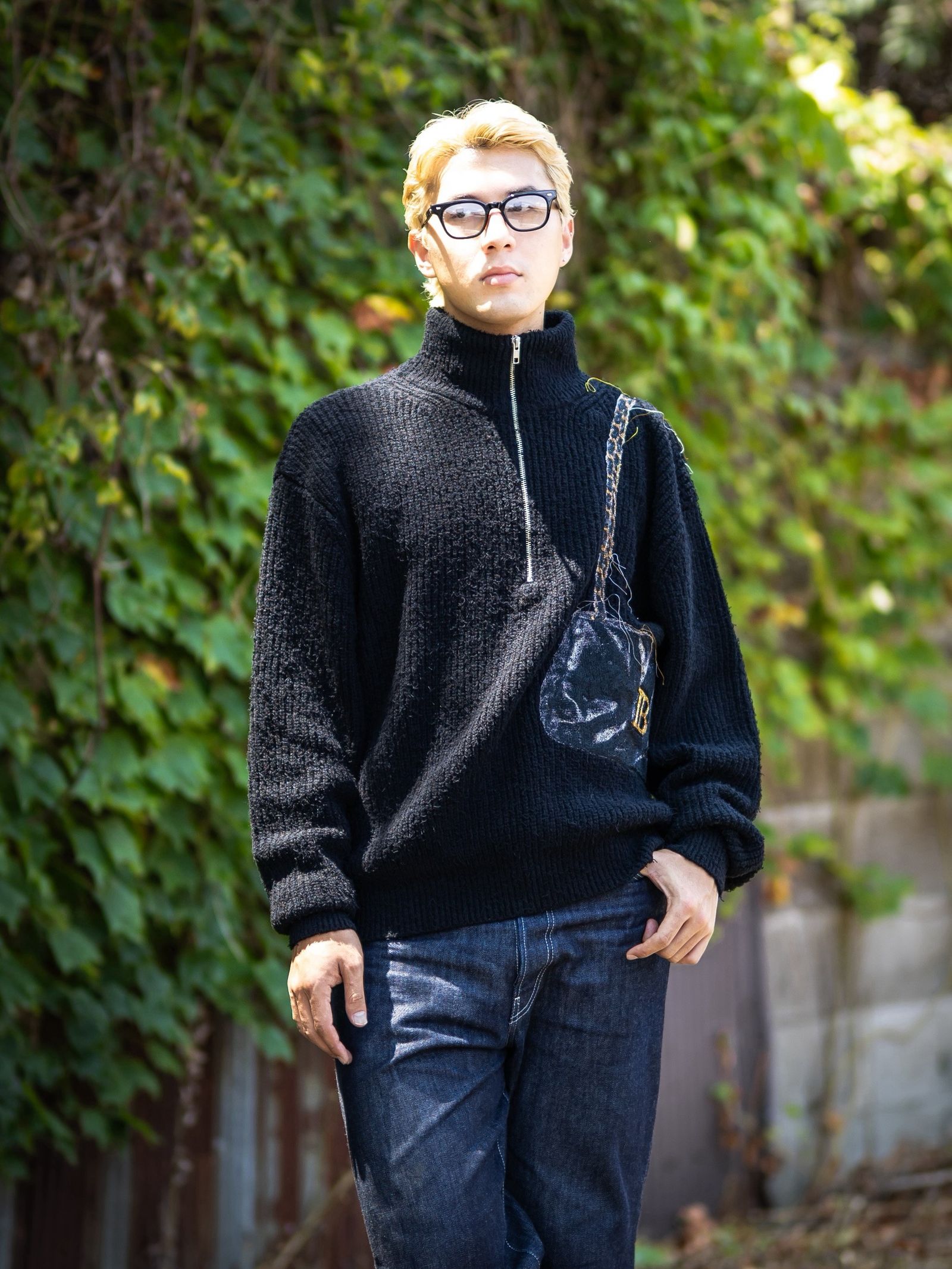 doublet TROMPE L’OEIL EMBROIDERY HALF ZIP KNIT  MARKスタイル