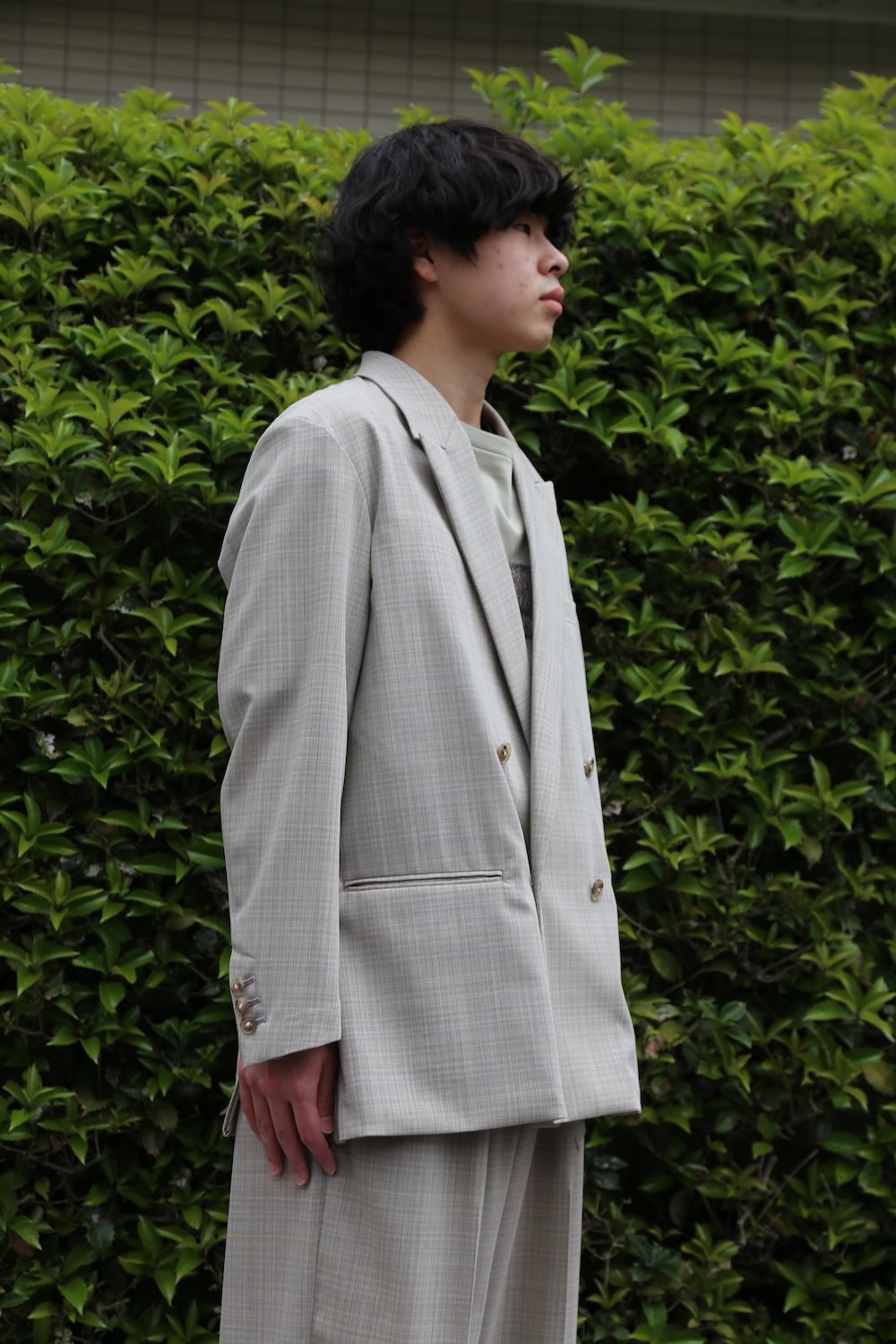 YOKE SIDE OPEN COUBLE-BREASTED JACKET(YK21SS0193J) style. 2021.04