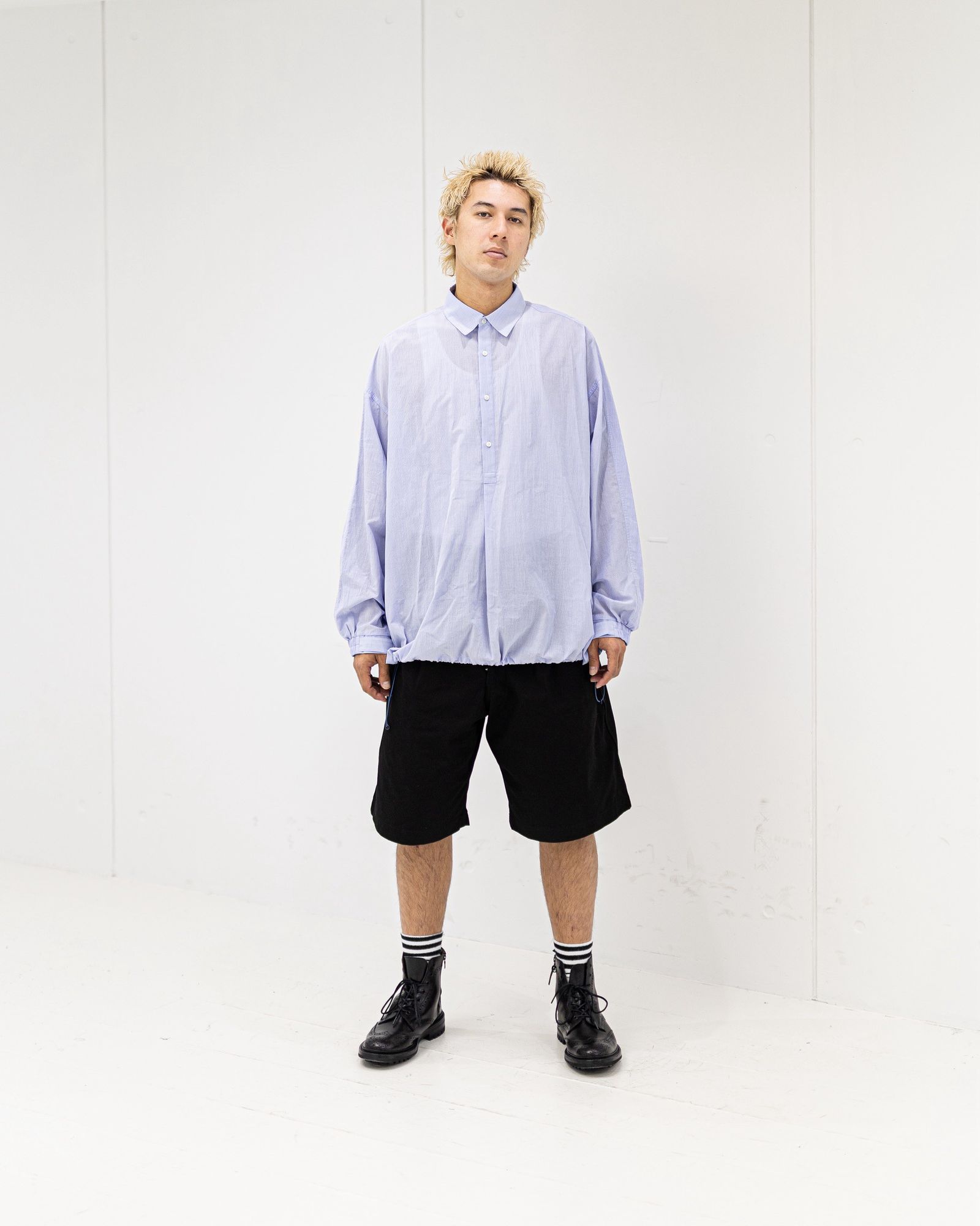 グラフペーパー 26SS Seersucker Pullover Shirt(GU261-50445)BLUE☆4月4日(土)発売！