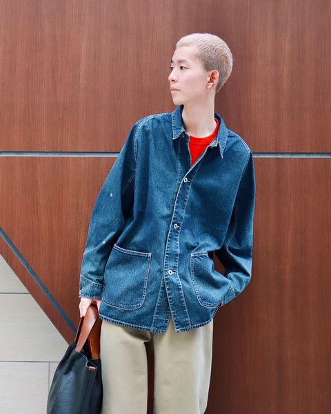 A.PRESSE アプレッセ 23AW Denim Coverall Jacketスタイル