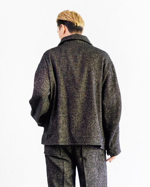 YOKE TWEED STAND COLLAR ZIP BLOUSON セットアップスタイル