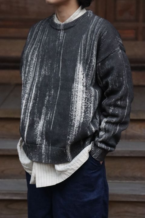 YOKE PRINTED COTTON CREWNECK SWEATER(YK22SS0347S) style.2022.02.27.