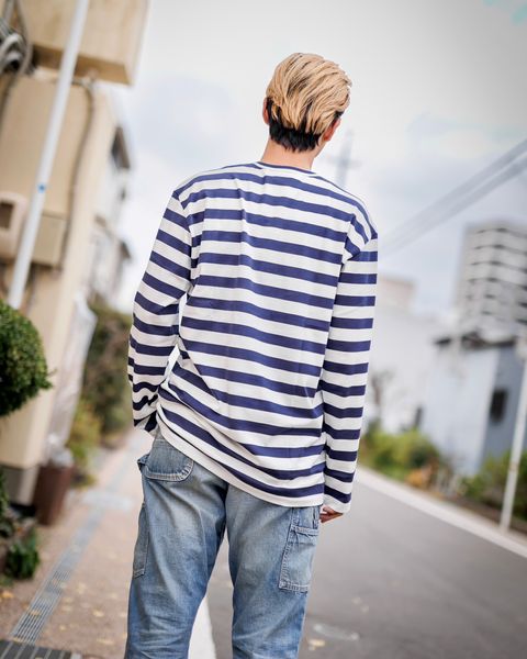 PLAY COMME des GARSONS RHINESTONEボーダーTシャツ(NEVY WHITE) 新作発売！