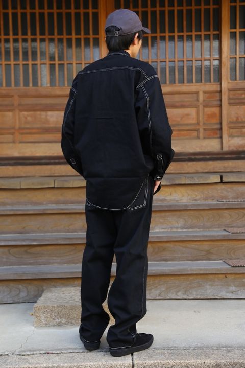 Graphpaper Denime Regular Collar Shirt& Denime Five Pocket Pants "BLACK"Style.2020.12.14.