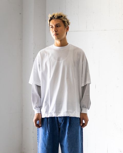 is-ness  BALLOON LAYERED LONG SLEEVE T SHIRT MARKスタイル