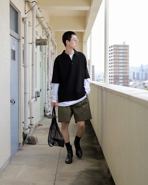 ATON エイトン23SS SUPIMA AIR KANOKO POLO SHIRTSスタイル