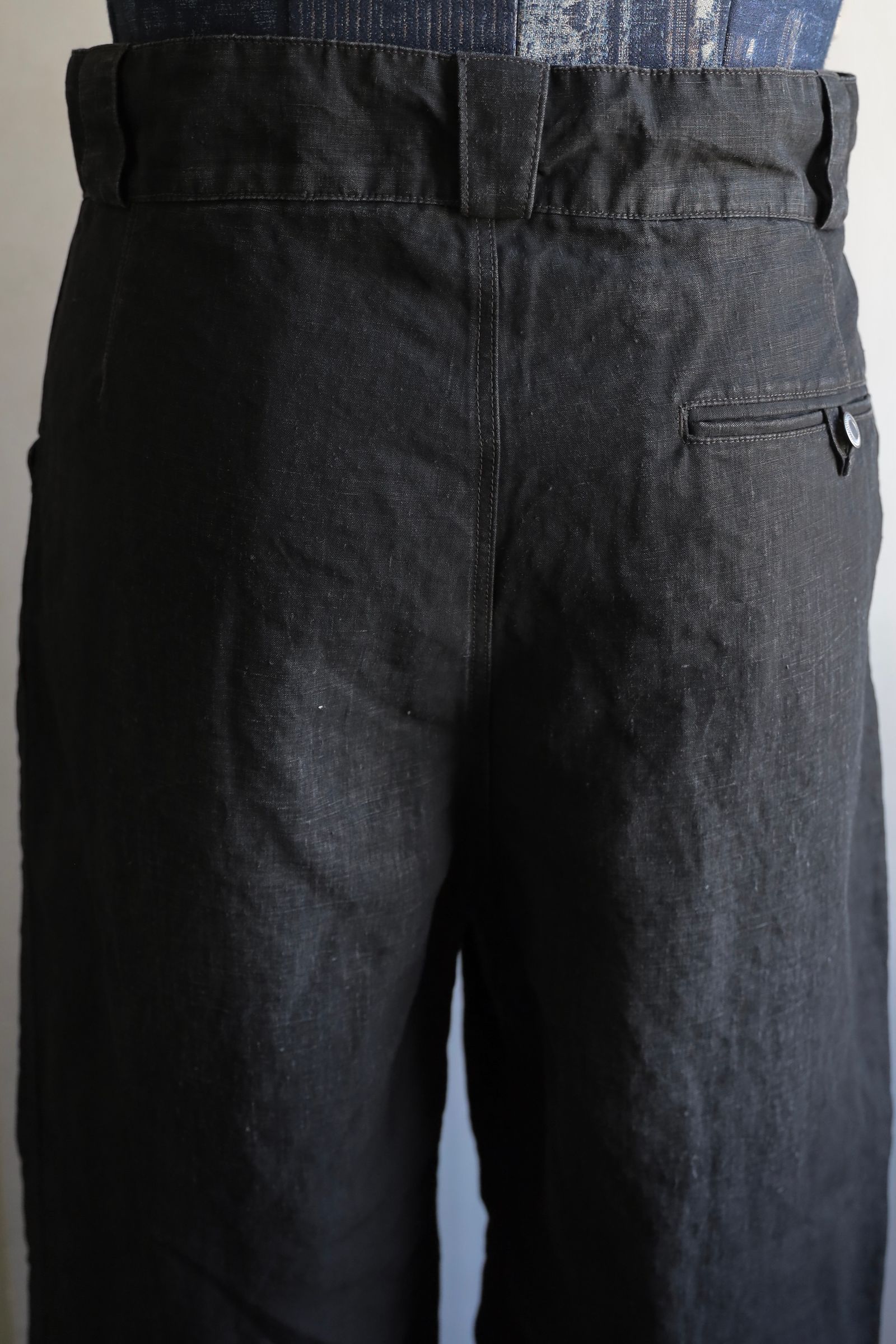 アプレッセ Vintage Black Linen Trousers (25SAP-04-19H) BLACK