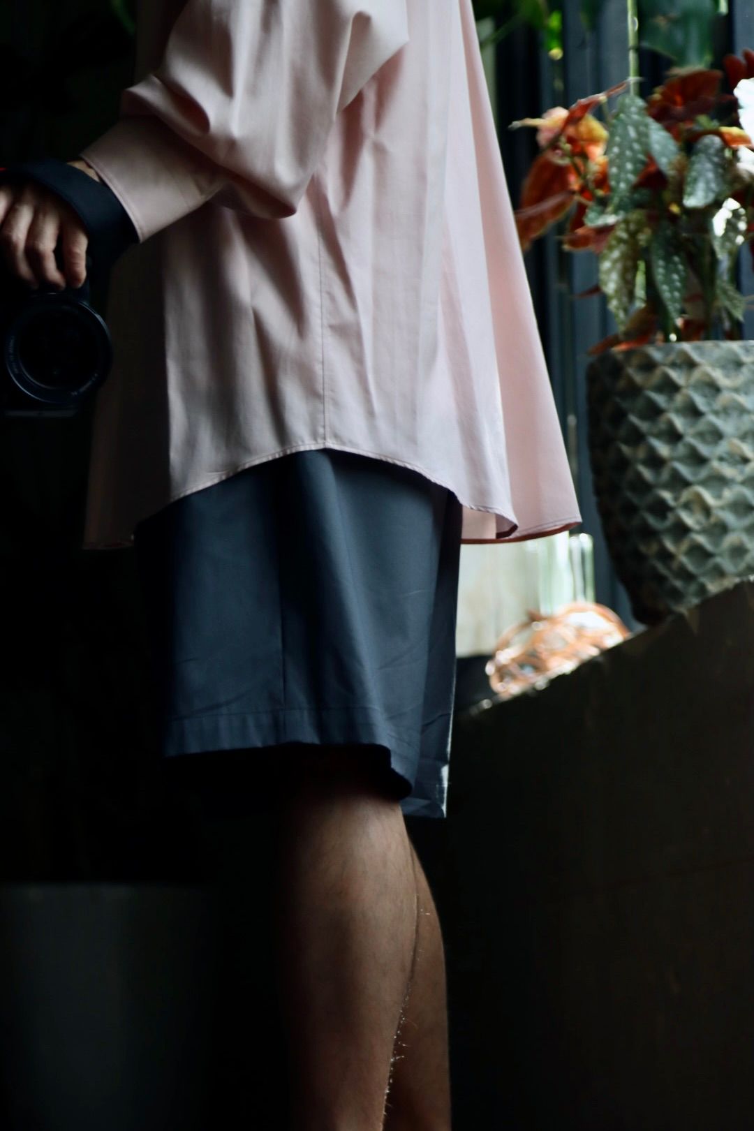 Graphpaper Silicon Poplin Oversized Regular Collar Shirtスタイル