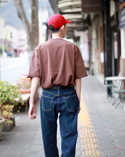 ATON エイトン23SS NATURAL DYE ORGANIC HALF SLEEVE SWEATERスタイル