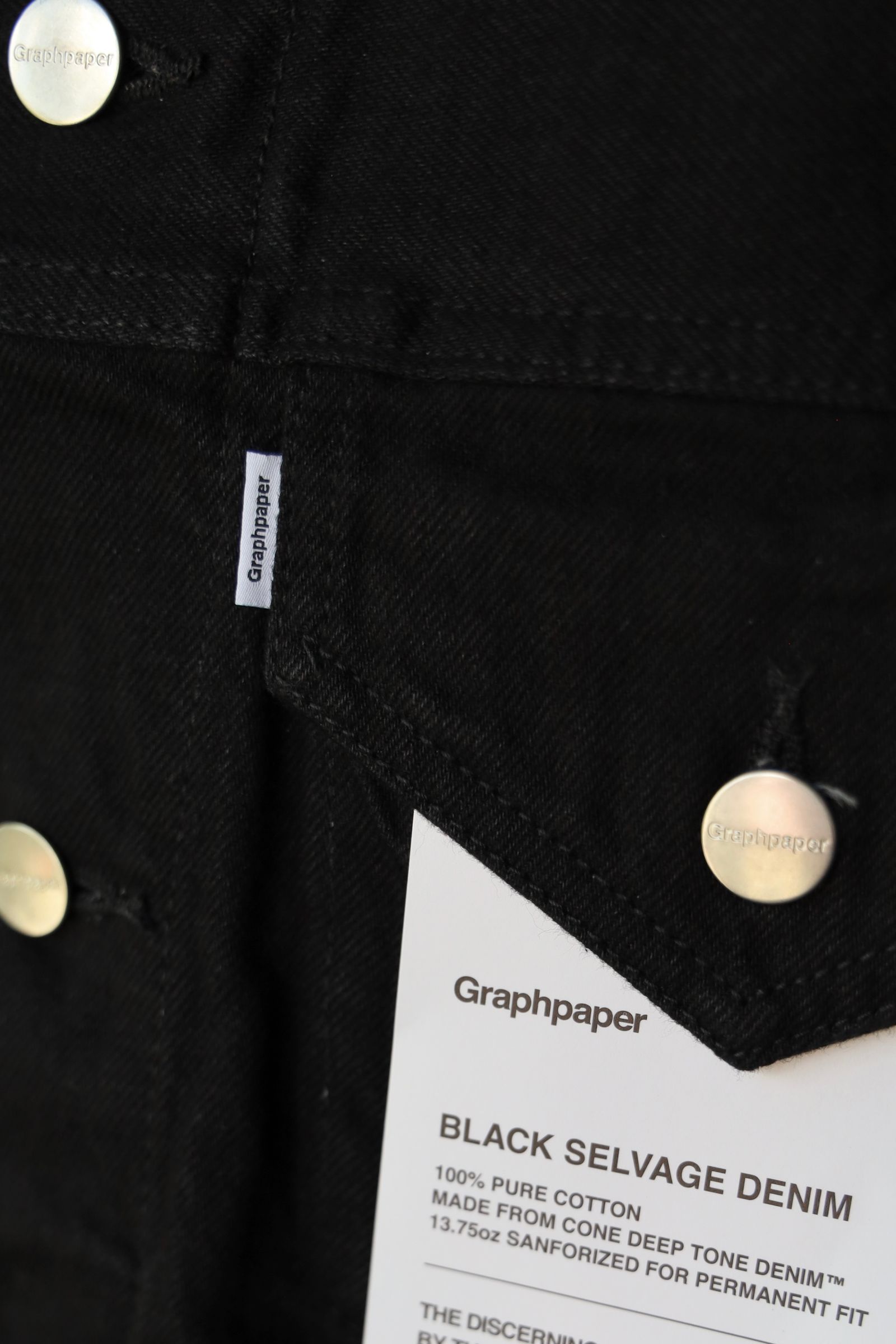 グラフペーパー 25AW Selvage Denim Trucker Jacket(GM253-20055RB)BLACK_WASHED