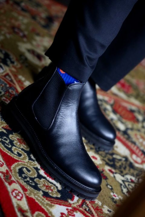 FOOTWORKSフットワークス サイドゴアブーツ Side Gore Boots in Grain Leather(F03-0001_M)BLACK☆新作発売！