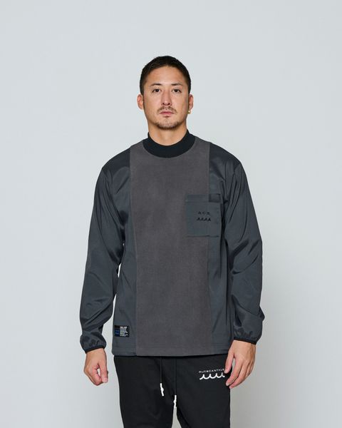 ☆先行予約☆ muta MARINE × ACANTHUS / モックネックロングスリーブトップ / Split Mockneck L/S Top / CHARCOAL 【MA2658】