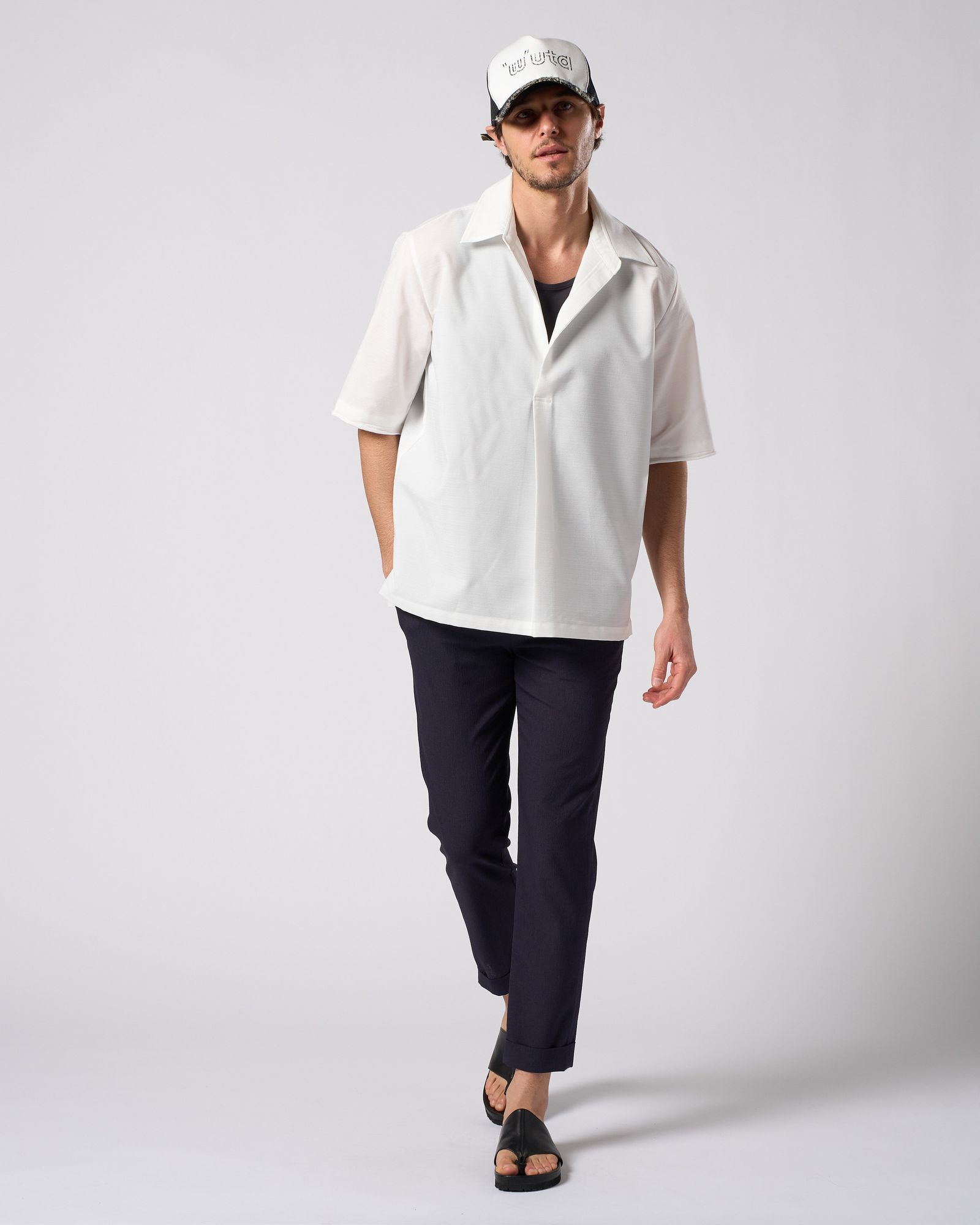 ☆先行予約☆ muta × wjk  / "w"uta カットオフ メッシュキャップ / "w"uta cut-off mesh cap / BLACK x WHITE 【809 mw05i】