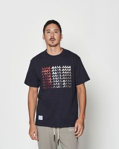 ☆先行予約☆muta MARINE × ACANTHUS  / フォイルプリントロゴTシャツ / Foil Print Wave Logo Tee / NAVY 【MA2621】