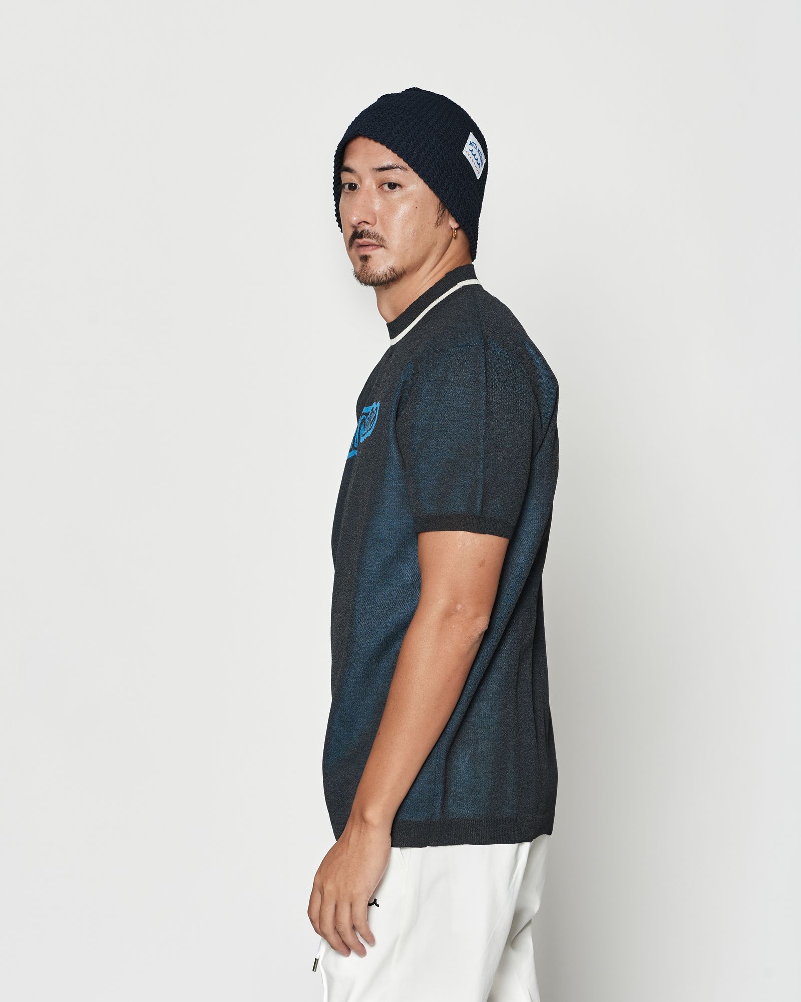 ☆先行予約☆muta MARINE × ACANTHUS  / 半袖ニット / Sheer Knit S/S Top / NAVY 【MA2634】