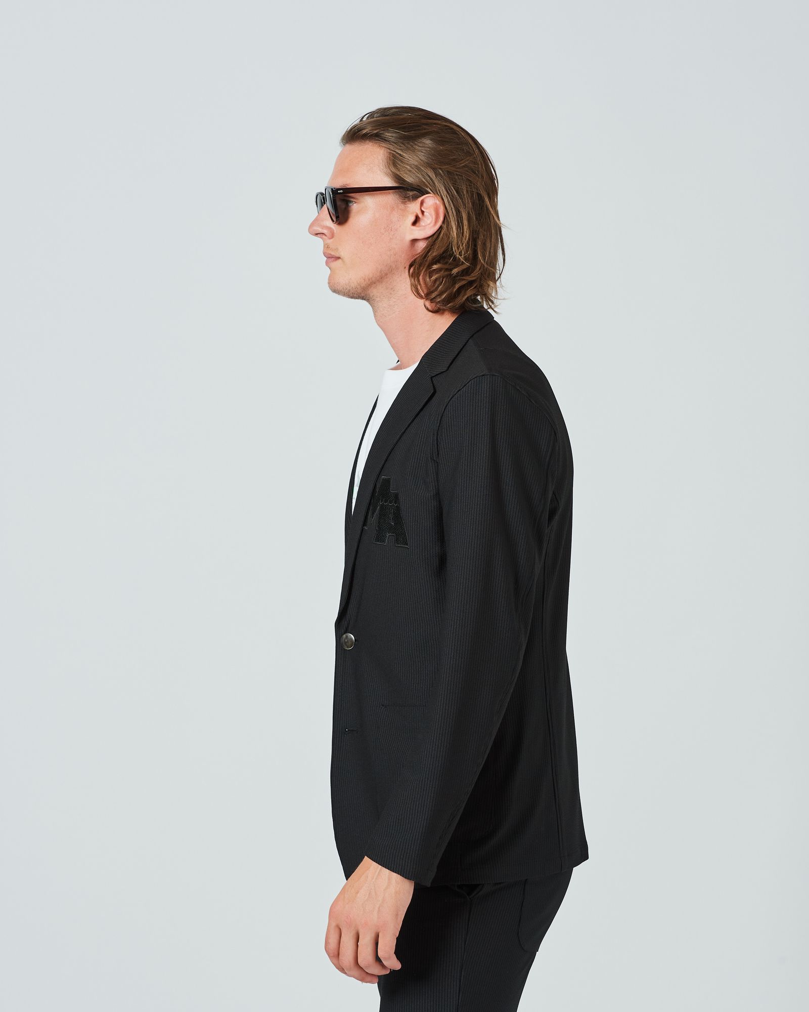 ACANTHUS x muta MARINE / muta  Stretch Seersucker Tailored JKT / シアサッカージャケット / BLACK / MA2401