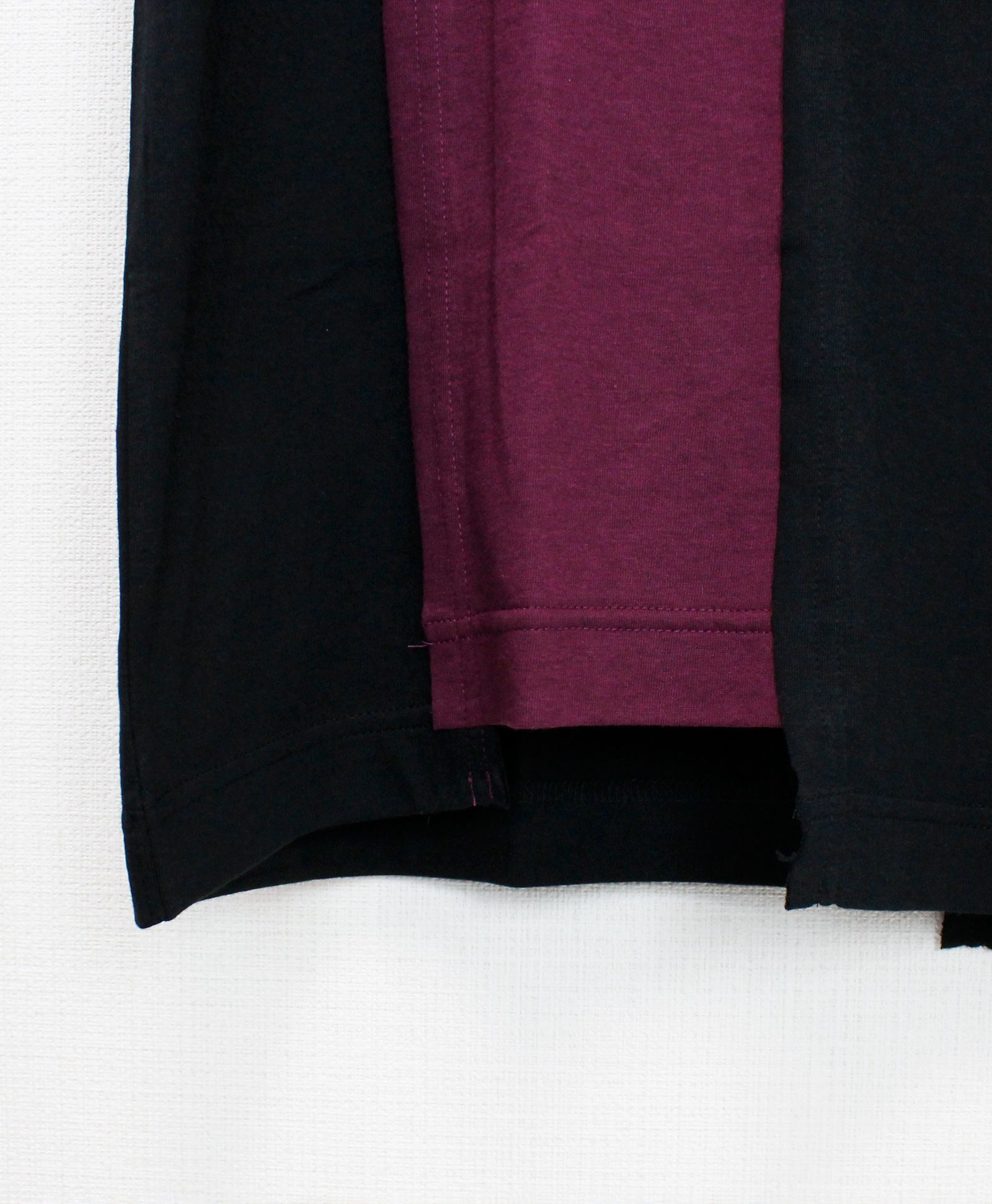 SILKETTE JERSEY W/ NUMBER PATTERN TSUJIKIRI LONG SLEEVED T-SHIRT / BLACK x PURPLE [GL-T11-803-2-03]