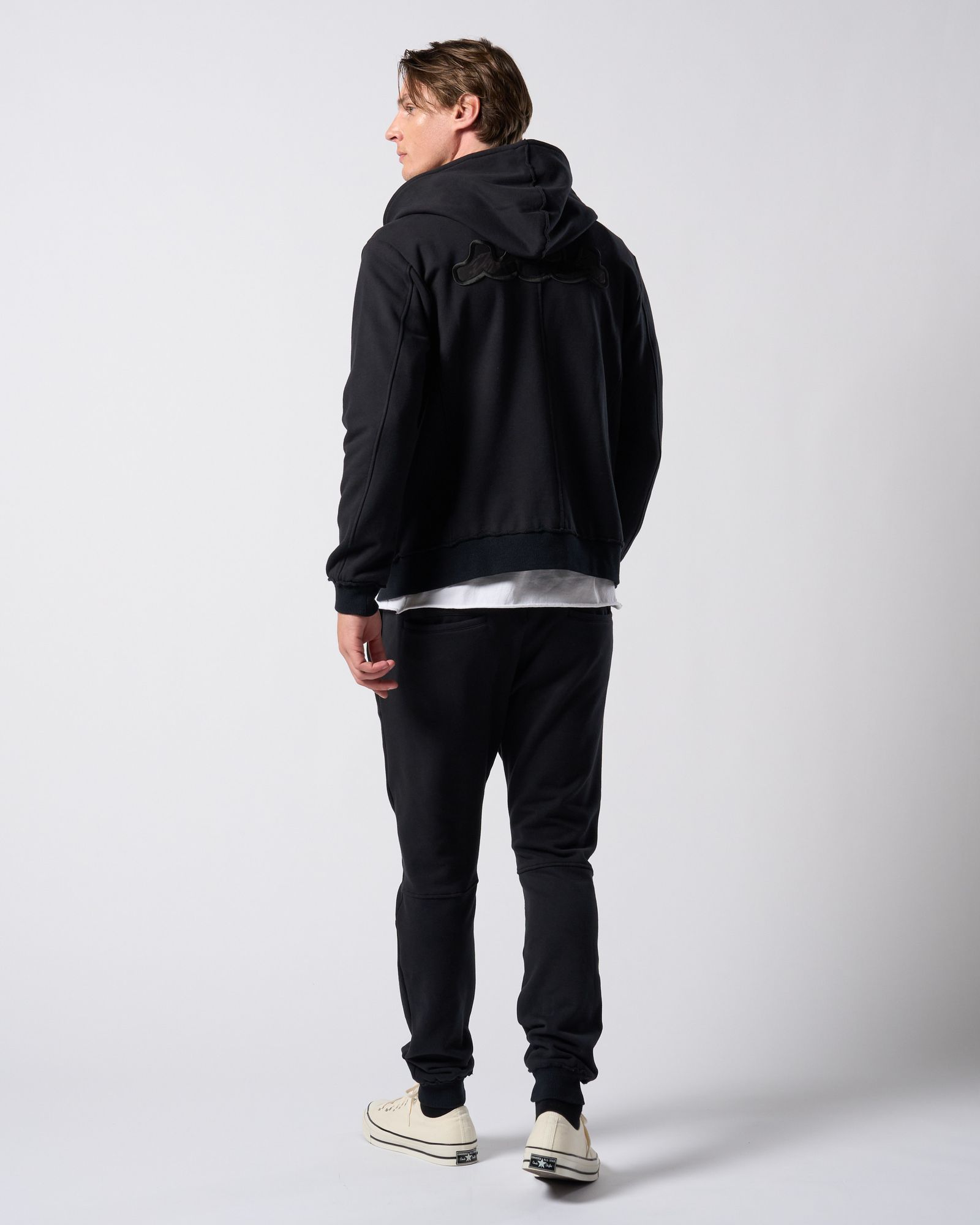 ☆先行予約☆ muta × wjk  / 高密度ストレッチ裏毛リブスウェットパンツ / super urake zip-up parka / BLACK [206 mw07j]