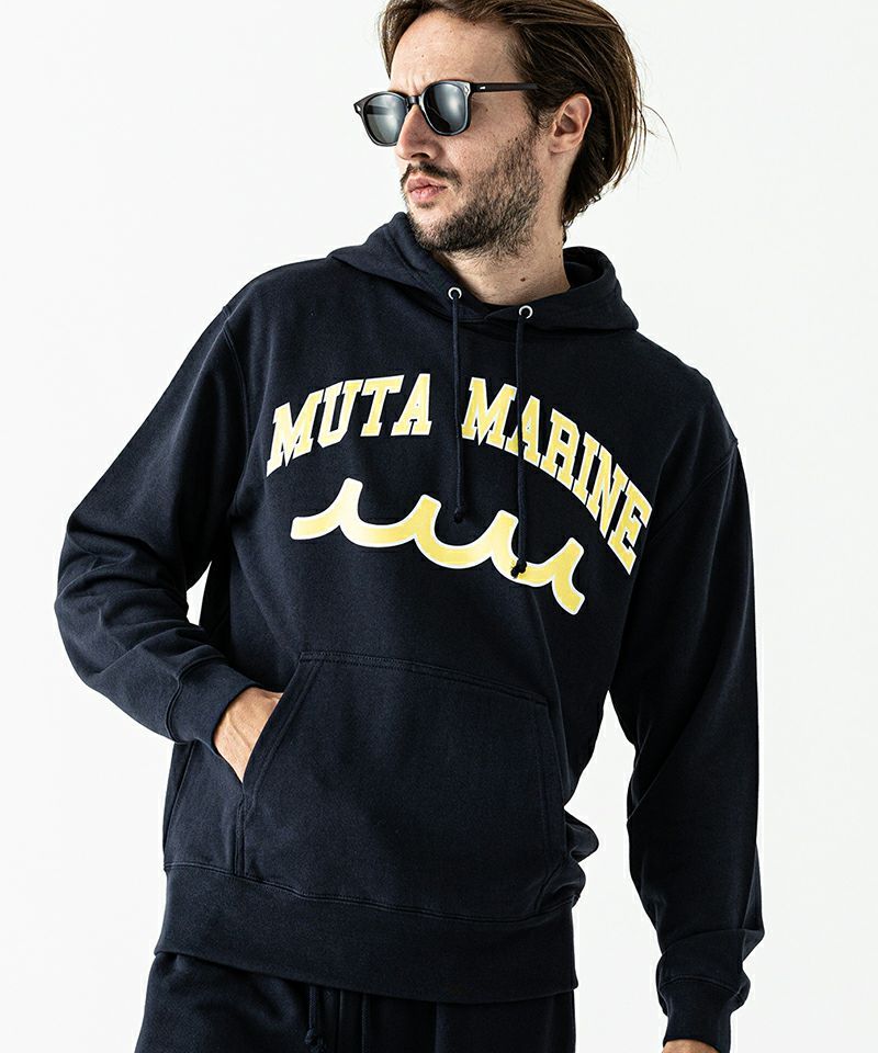 ACANTHUS x muta MARINE / College Logo Hooded Sweatshirt / パーカー / NAVY