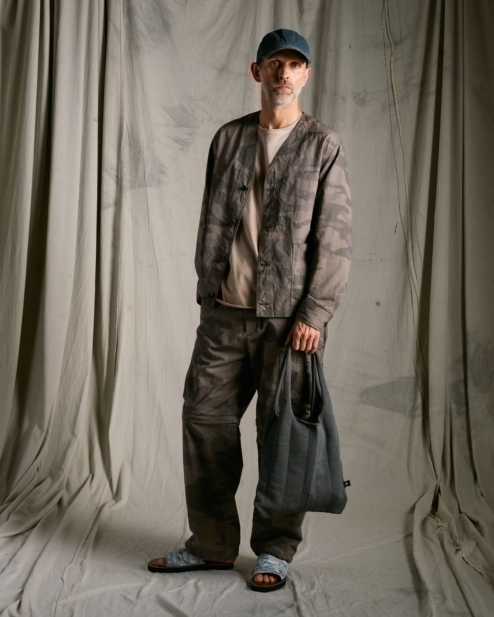 ☆先行予約☆ wjk  / ストライプニットバッグ / stripe knit bag / charcoal【8005 kw86k】