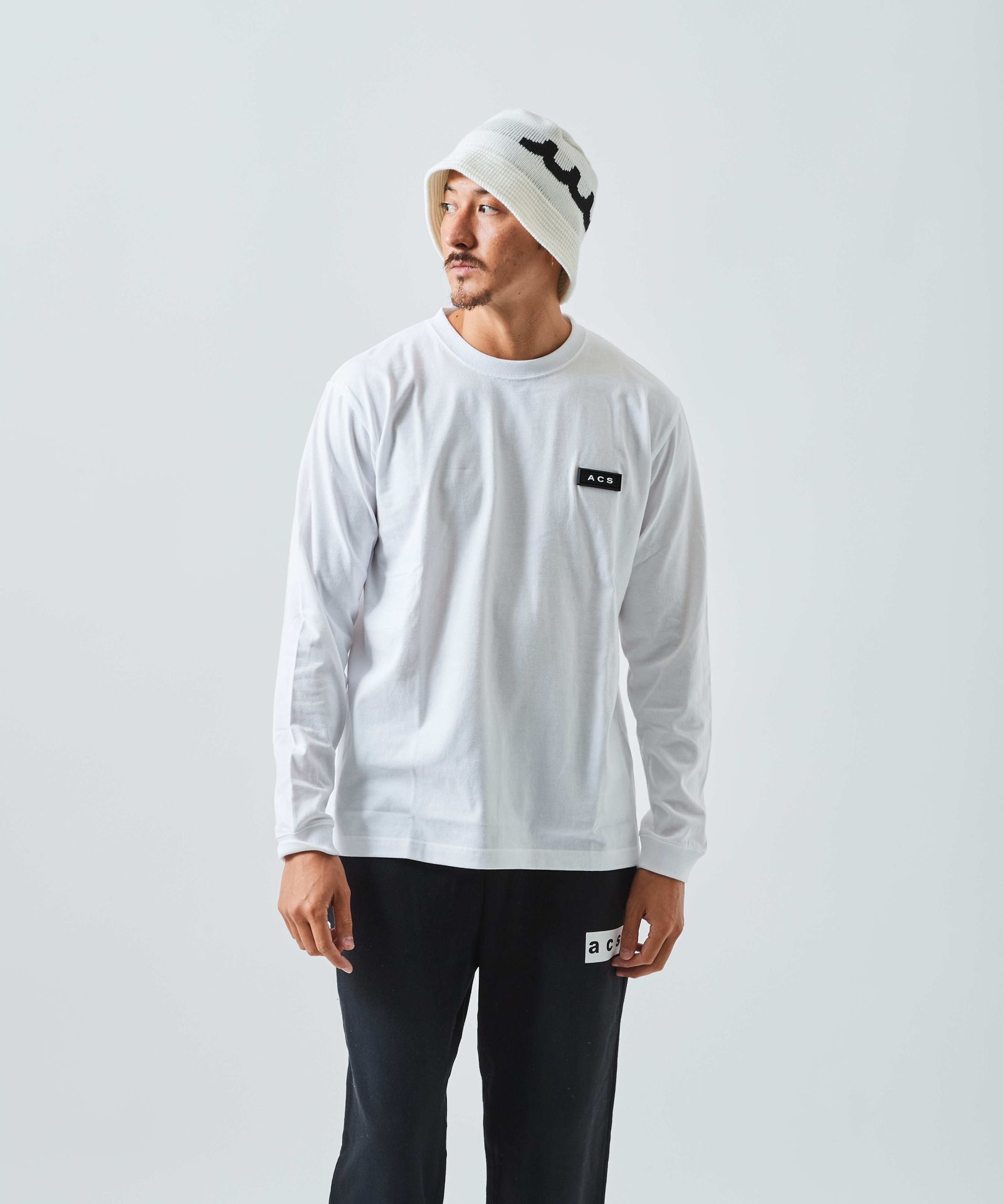 フォトペーパープリント L/S Tシャツ / Photo Paper Print L/S Tee (Horror) / WHITE